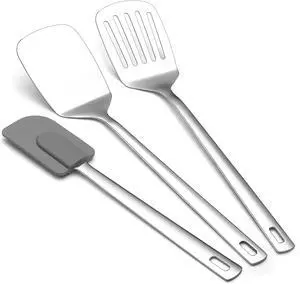 Berglander Stainless Steel Spatulas Set 3pcs, Metal Spatula Solid&Slotted&Flexible Turner, Heavy Duty Sturdy Kitchen Spatula, High Heat Resistant Cooking Utensils for Nonstick Cookware Berglander Stainless Steel Spatulas Set 3pcs, Metal Spatula Solid&Slotted&Flexible Turner, Heavy Duty Sturdy Kitchen Spatula, High Heat Resistant Cooking Utensils for Nonstick Cookware