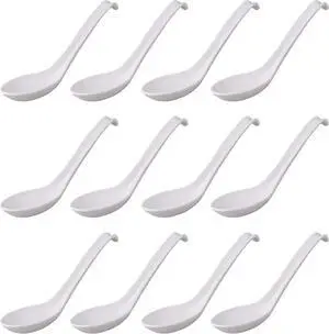 Comicfs Asian Soup Spoons 12 pieces, 12HSP-W, Large Japanese Soup Spoons, Soba Rice Pho Ramen Noodle Soup Spoon, Chinese Won Ton Soup Spoon, Hook Style (12 Spoons, White) Comicfs Asian Soup Spoons 12 pieces, 12HSP-W, Large Japanese Soup Spoons, Soba Rice Pho Ramen Noodle Soup Spoon, Chinese Won Ton Soup Spoon, Hook Style (12 Spoons, White)