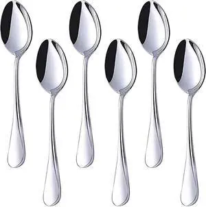 HANSGO Stainless Steel Teaspoons, 6 PCS Dinner Spoons Silverware, 6.7 Inch HANSGO Stainless Steel Teaspoons, 6 PCS Dinner Spoons Silverware, 6.7 Inch