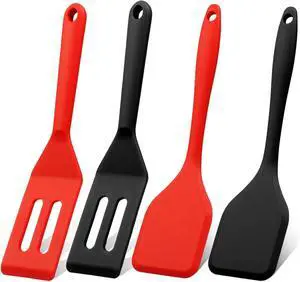 Mini Silicone Brownie Serving Spatula Set Flexible Non Stick Serve Turner Heat Resistant Cooking Spatula for Flip Eggs Crepe Steak Pizza Kitchen Utensil (Red, Black) Mini Silicone Brownie Serving Spatula Set Flexible Non Stick Serve Turner Heat Resistant Cooking Spatula for Flip Eggs Crepe Steak Pizza Kitchen Utensil (Red, Black)