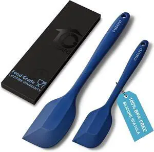 BPA Free Heat Resistant 600 Silicone Spatula, Turner Mixing Spatulas set Dishwasher Safe for Nonstick Cookware, Classic Blue BPA Free Heat Resistant 600 Silicone Spatula, Turner Mixing Spatulas set Dishwasher Safe for Nonstick Cookware, Classic Blue