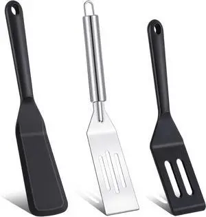 Remagr 3 Pcs Small Spatulas Set, 2 Silicone, 1 Stainless Steel Spatula Remagr 3 Pcs Small Spatulas Set, 2 Silicone, 1 Stainless Steel Spatula