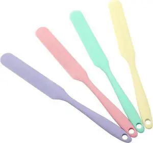 4 Pcs Silicone Jar Spatula, Heat Resistant Cake Cream Scraper Set 4 Pcs Silicone Jar Spatula, Heat Resistant Cake Cream Scraper Set
