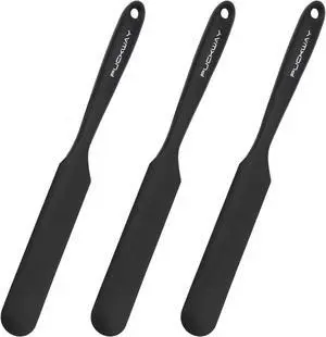 3pcs Silicone Jar Spatulas 10in Long Skinny Heat-Resistant, Narrow Spatula Set for Scraping Peanut Butter, Sourdough, Jam in Small Containers, Blenders & Baking (Black) 3pcs Silicone Jar Spatulas 10in Long Skinny Heat-Resistant, Narrow Spatula Set for Scraping Peanut Butter, Sourdough, Jam in Small Containers, Blenders & Baking (Black)
