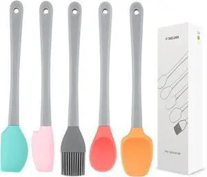 Mini Silicone Spatula Set of 5 - Heat Resistant & Nonstick Rubber Spatulas - Dishwasher Safe Kitchen Utensils for Cooking, Baking, Mixing Mini Silicone Spatula Set of 5 - Heat Resistant & Nonstick Rubber Spatulas - Dishwasher Safe Kitchen Utensils for Cooking, Baking, Mixing