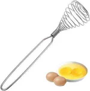 Mini French Spring Whisk, 7.56 Inch Silver Stainless Steel Spring Coil Whisk, Hand Eggbeater Egg Mixer Whisk Blender Stirring Beater Mini French Spring Whisk, 7.56 Inch Silver Stainless Steel Spring Coil Whisk, Hand Eggbeater Egg Mixer Whisk Blender Stirring Beater
