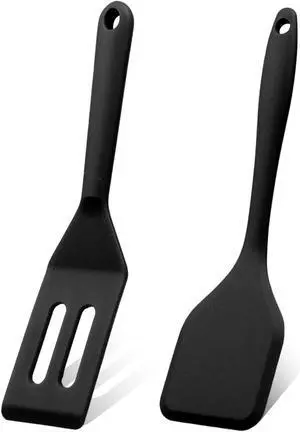 Mini Silicone Brownie Serving Spatula Set Flexible Non Stick Serve Turner Heat Resistant Cooking Spatula for Flip Eggs Crepe Steak Pizza Kitchen Utensil (Black) Mini Silicone Brownie Serving Spatula Set Flexible Non Stick Serve Turner Heat Resistant Cooking Spatula for Flip Eggs Crepe Steak Pizza Kitchen Utensil (Black)
