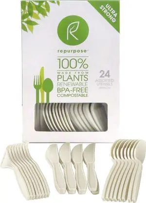 Repurpose Compostable Assorted Utensils - 24pk Repurpose Compostable Assorted Utensils - 24pk