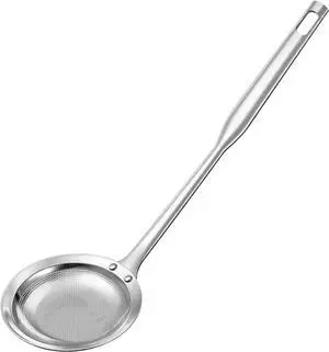 Qianyu Hot Pot Fat Skimmer Spoon Extra Fine Strainer With Handle Fine Mesh Stainless Steel Colander Broth Foam Filter Ladle Food Strainer Kitchen Gadget for Skimming Grease Baking Oil Flour Sifter Qianyu Hot Pot Fat Skimmer Spoon Extra Fine Strainer With Handle Fine Mesh Stainless Steel Colander Broth Foam Filter Ladle Food Strainer Kitchen Gadget for Skimming Grease Baking Oil Flour Sifter