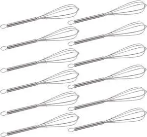CHuangQi 5 Inch Endurance Stainless Steel Mini Whisk/Egg Beater, Set of 12 CHuangQi 5 Inch Endurance Stainless Steel Mini Whisk/Egg Beater, Set of 12