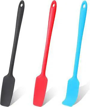 3 Pcs Silicone Jar Spatulas with Long Handle, Jam Spreader Rubber Spatula Heat Resistant Non-Stick Silicone Scraper Small Spatulas for Baking and Cake Icing Kitchen Use, 3 Color 3 Pcs Silicone Jar Spatulas with Long Handle, Jam Spreader Rubber Spatula Heat Resistant Non-Stick Silicone Scraper Small Spatulas for Baking and Cake Icing Kitchen Use, 3 Color