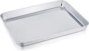 TeamFar Stainless Steel Compact Toaster Oven Pan Tray Ovenware, 10.5"x8"x1" TeamFar Stainless Steel Compact Toaster Oven Pan Tray Ovenware, 10.5"x8"x1"