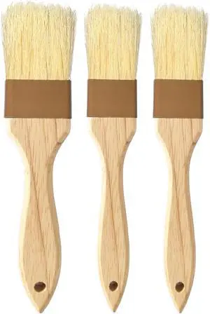 Pastry Basting Brush Natural Bristle - Food Grade Wooden Handle, Heat Resistant, Non-Shedding & Durable Kitchen Utensils for Cooking, Baking, Butter, BBQ, Oil Sauce & Egg Wash (1", 1.5", 3 Pack) Pastry Basting Brush Natural Bristle - Food Grade Wooden Handle, Heat Resistant, Non-Shedding & Durable Kitchen Utensils for Cooking, Baking, Butter, BBQ, Oil Sauce & Egg Wash (1", 1.5", 3 Pack)