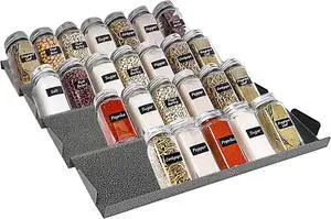 Spice Drawer Organizer for Kitchen, Adjustable Expandable Spice Rack Tray Insert 4 Tiers for Cabinet Drawer, 12.8" Wide x 17.5" Deep Spice Drawer Organizer for Kitchen, Adjustable Expandable Spice Rack Tray Insert 4 Tiers for Cabinet Drawer, 12.8" Wide x 17.5" Deep