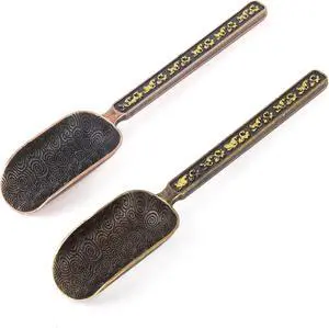 AUEAR, 2 Pack Vintage Loose Leaf Tea Scoops Coffee Scooper Copper Metal Measuring Shovel Spoons AUEAR, 2 Pack Vintage Loose Leaf Tea Scoops Coffee Scooper Copper Metal Measuring Shovel Spoons