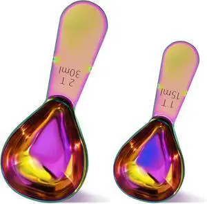 2 Pieces Stainless Steel Coffee Scoops Set(1 Tbsp,2 Tbsp)Durable Coffee Spoons with Ergonomic Handle Measuring Tablespoon for Canisters Tea Sugar Ground Coffee Whole Bean Milk Powder Flour (Colourful) 2 Pieces Stainless Steel Coffee Scoops Set(1 Tbsp,2 Tbsp)Durable Coffee Spoons with Ergonomic Handle Measuring Tablespoon for Canisters Tea Sugar Ground Coffee Whole Bean Milk Powder Flour (Colourful)
