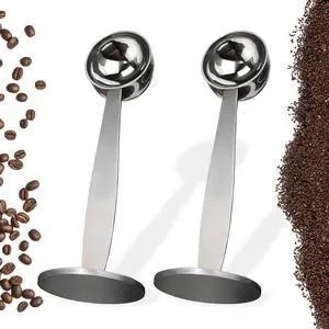 2 PCS 2-in-1 Coffee Scoop for Ground Coffee 304 Stainless Steel Espresso Tamper with Pressed Portable Coffee Tamper for Coffee Bean Pressing (51mm 15ml) 2 PCS 2-in-1 Coffee Scoop for Ground Coffee 304 Stainless Steel Espresso Tamper with Pressed Portable Coffee Tamper for Coffee Bean Pressing (51mm 15ml)