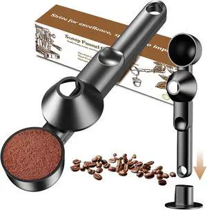 Coffee Scoop with Funnel for Ground Coffee, Protein Powder & Tea, 2 Tbsp Coffee Scoop with Funnel for Ground Coffee, Protein Powder & Tea, 2 Tbsp
