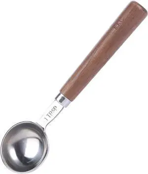 KKC HOME ACCENTS Coffee Scoop Wood Handle for Ground Coffee,Tea Scoop for Loose Leaf Tea,Wooden Long Handle 1 Tablespoon for Coffee Beans,Loose Tea Bulk, Silver, 1 tbsp, 6.7 inch KKC HOME ACCENTS Coffee Scoop Wood Handle for Ground Coffee,Tea Scoop for Loose Leaf Tea,Wooden Long Handle 1 Tablespoon for Coffee Beans,Loose Tea Bulk, Silver, 1 tbsp, 6.7 inch
