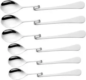 SOLUSTRE 6-piece Stainless Steel Coffee Spoons S Shaped Hanging Stirring Spoon Set Bent Handle Teaspoons for Tea Dessert Honey Jam 6.10 in Kitchen Flatware SOLUSTRE 6-piece Stainless Steel Coffee Spoons S Shaped Hanging Stirring Spoon Set Bent Handle Teaspoons for Tea Dessert Honey Jam 6.10 in Kitchen Flatware