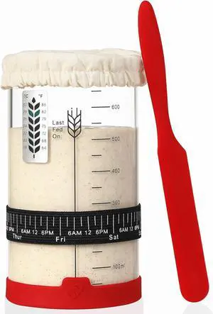 Sourdough Starter Jar Kit, 24 oz Wide Mouth Sour Dough Jars Glass Sourdough Starter Jar Kit, 24 oz Wide Mouth Sour Dough Jars Glass