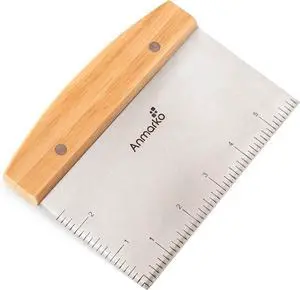 Dough Cutter for Bread and Pizza Dough - Stainless Steel Metal Griddle Scraper Chopper - Multipurpose Bench Scraper Kitchen Utensil for Flat Top Griddle - Commercial Quality Dough Cutter for Bread and Pizza Dough - Stainless Steel Metal Griddle Scraper Chopper - Multipurpose Bench Scraper Kitchen Utensil for Flat Top Griddle - Commercial Quality