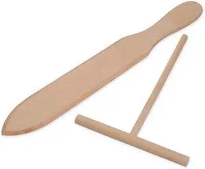 DS. DISTINCTIVE STYLE Crepe Spreader and Crepe Spatula Kit Set of 2 Crepe Tools Wooden Spatula and 4.7-inch T-shaped Tool DS. DISTINCTIVE STYLE Crepe Spreader and Crepe Spatula Kit Set of 2 Crepe Tools Wooden Spatula and 4.7-inch T-shaped Tool