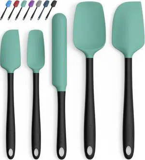 Coukre Silicone Spatula Set of 5,High Temperature Resistant, Food Grade Silicone, Dishwasher Safe, for Baking, Cooking (Aqua Green) Coukre Silicone Spatula Set of 5,High Temperature Resistant, Food Grade Silicone, Dishwasher Safe, for Baking, Cooking (Aqua Green)