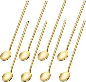 8PCS 6.7Inches Gold Coffee Spoons for Coffee Bar Coffee Station, Gold Long Handle Stirring Spoon for Coffee, Ice Tea, 304 Stainless Steel Espresso Spoons 8PCS 6.7Inches Gold Coffee Spoons for Coffee Bar Coffee Station, Gold Long Handle Stirring Spoon for Coffee, Ice Tea, 304 Stainless Steel Espresso Spoons