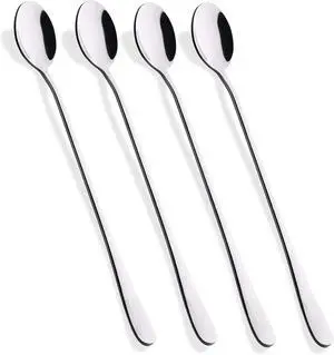 Hiware 9-Inch Long Handle Iced Tea Spoon, Coffee Spoon, Ice Cream Spoons, Stainless Steel Cocktail Stirring Spoons, Set of 4 Hiware 9-Inch Long Handle Iced Tea Spoon, Coffee Spoon, Ice Cream Spoons, Stainless Steel Cocktail Stirring Spoons, Set of 4