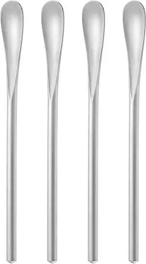 5Inch/12.8cm Coffee Stirrers Spoon,Silver Stainless Steel 304# Coffee Stir Sticks,Round Solid Handle Cocktail Beverage Iced Tea Stirring Stick,Drink Mixing Spoon,Set of 4 5Inch/12.8cm Coffee Stirrers Spoon,Silver Stainless Steel 304# Coffee Stir Sticks,Round Solid Handle Cocktail Beverage Iced Tea Stirring Stick,Drink Mixing Spoon,Set of 4