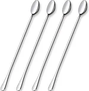 GLAMFIELDS 12-Inch Long Handle Mixing Spoons, Iced Teaspoons, Ice Cream Spoon, Stainless Steel Cocktail Stirring Spoons, Set of 4 GLAMFIELDS 12-Inch Long Handle Mixing Spoons, Iced Teaspoons, Ice Cream Spoon, Stainless Steel Cocktail Stirring Spoons, Set of 4