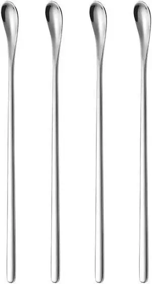 Delove Stainless Steel Coffee Stirring Spoon Beverage Cocktail Stirrers Stir Cocktail Drink Mixing Swizzle Stick- Tiny Salt Condiment Spoon - Reusable - Set of 4 (7.6-Inch) Delove Stainless Steel Coffee Stirring Spoon Beverage Cocktail Stirrers Stir Cocktail Drink Mixing Swizzle Stick- Tiny Salt Condiment Spoon - Reusable - Set of 4 (7.6-Inch)