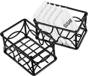 DLUGOPIS 2 Pieces Black Metal Sugar Packet Holder Tea Bag Organizer Sugar Caddy Holder Small Sugar Container Coffee Creamer Holder Tea Bag Caddy Holder for Coffee Bar Kitchen Home DLUGOPIS 2 Pieces Black Metal Sugar Packet Holder Tea Bag Organizer Sugar Caddy Holder Small Sugar Container Coffee Creamer Holder Tea Bag Caddy Holder for Coffee Bar Kitchen Home