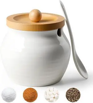 AISBUGUR Sugar Bowl with Lid and Spoon, Ceramic AISBUGUR Sugar Bowl with Lid and Spoon, Ceramic