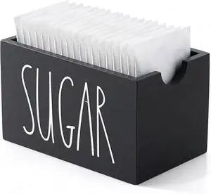 Sugar Packet Holder For Coffee Bar, Sugars Packet Container Wood Sugar Packets Caddy Farmhouse Sugars Cube Holder Tea Packets Organizer Dispenser for Table, Office,Hotel, Restaurant (Black), 3.3 x 2.2 Sugar Packet Holder For Coffee Bar, Sugars Packet Container Wood Sugar Packets Caddy Farmhouse Sugars Cube Holder Tea Packets Organizer Dispenser for Table, Office,Hotel, Restaurant (Black), 3.3 x 2.2