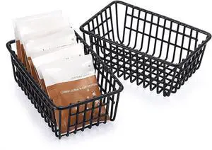 ELLDOO 2 Pack Sugar Packet Holder, Stackable Metal Sugar Basket for Restaurant, Tea Bag Organizer, Black Small Condiments Packet Holder Sugar Caddy Dispenser for Countertop Coffee Bar ELLDOO 2 Pack Sugar Packet Holder, Stackable Metal Sugar Basket for Restaurant, Tea Bag Organizer, Black Small Condiments Packet Holder Sugar Caddy Dispenser for Countertop Coffee Bar