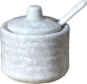 Ceramic Mini Sugar Bowl Seasoning Pot Salt Pepper Storage Jar with Lid Spoon,70ml Ceramic Mini Sugar Bowl Seasoning Pot Salt Pepper Storage Jar with Lid Spoon,70ml
