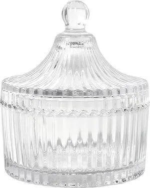 Elandy 260ml/8.7oz Transparent Glass Candy Dish with Lid Crystal Covered Candy Bowl Decorative Sugar Cookie Jar Food Buffet Storage Container Jewelry Holder Elandy 260ml/8.7oz Transparent Glass Candy Dish with Lid Crystal Covered Candy Bowl Decorative Sugar Cookie Jar Food Buffet Storage Container Jewelry Holder