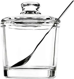 123Arts Glass Sugar Bowl Spice Jar with Lid and Stainless Steel Spoon Spoon 123Arts Glass Sugar Bowl Spice Jar with Lid and Stainless Steel Spoon Spoon