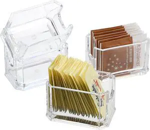 ELLDOO Set of 4 Sugar Packet Holder, Acrylic Sugar Bowl for Restaurant ELLDOO Set of 4 Sugar Packet Holder, Acrylic Sugar Bowl for Restaurant