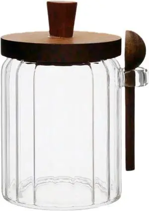 Sugar Bowl with Lid,20 oz Sugar Container for Coffee Bar, Glass Coffee Canister, Airtight Food Storage Jar, Brown Sugar Container, Cereal Tea Salts Spice JarStripe Sugar Bowl with Lid,20 oz Sugar Container for Coffee Bar, Glass Coffee Canister, Airtight Food Storage Jar, Brown Sugar Container, Cereal Tea Salts Spice JarStripe