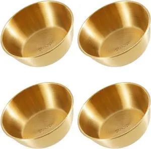 lasenersm 4 Pieces Wine Bowl Stainless Steel Rice Wine Bowl Round Rice Wine Cup Sauce Dish Condiment Dipping Bowl Seasoning Bowl Drink Bowl Sauce Bowl Snack Bowl Food Container(Golden, 13.6cm) lasenersm 4 Pieces Wine Bowl Stainless Steel Rice Wine Bowl Round Rice Wine Cup Sauce Dish Condiment Dipping Bowl Seasoning Bowl Drink Bowl Sauce Bowl Snack Bowl Food Container(Golden, 13.6cm)