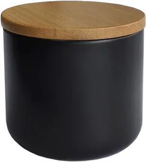 Ceramic Pure Color Sugar Bowl Spice Jar Storage Pot with Wooden Lid Ceramic Pure Color Sugar Bowl Spice Jar Storage Pot with Wooden Lid