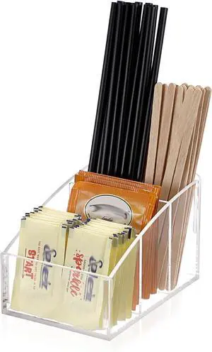 ELLDOO Sugar Packet Holder, Clear Acrylic Sugar Bowl for Restaurant ELLDOO Sugar Packet Holder, Clear Acrylic Sugar Bowl for Restaurant