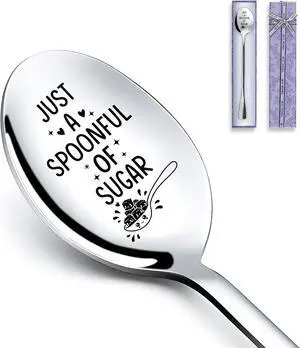 Just a Spoonful of Sugar Stainless Steel Spoon, Dessert Cake Spoon, Gifts for Women, Men, Coffee Lovers, Birthday Christmas Thanksgiving Housewarming Gifts Just a Spoonful of Sugar Stainless Steel Spoon, Dessert Cake Spoon, Gifts for Women, Men, Coffee Lovers, Birthday Christmas Thanksgiving Housewarming Gifts