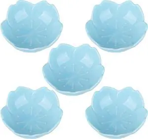 WHJY Blue Cherry Blossom Dish Set, Cute Pink Ceramic Plates, Sauce/Seasoning Dish, Sushi Dishes, Soy Dipping Bowl, Dessert, Appetizer Plates, Serving Dish for Kitchen Home Set of 5 WHJY Blue Cherry Blossom Dish Set, Cute Pink Ceramic Plates, Sauce/Seasoning Dish, Sushi Dishes, Soy Dipping Bowl, Dessert, Appetizer Plates, Serving Dish for Kitchen Home Set of 5