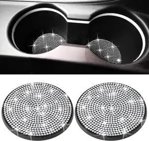 BFXM 2 PCS Bling Cup Holder Coaster, 2.75 Silicone Diamond Car Coasters BFXM 2 PCS Bling Cup Holder Coaster, 2.75 Silicone Diamond Car Coasters