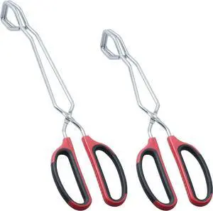 HINMAY Stainless Steel Scissor Tongs 11-Inch and 13-Inch Set, Set of 2 HINMAY Stainless Steel Scissor Tongs 11-Inch and 13-Inch Set, Set of 2