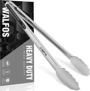 Walfos 17 Inch Extra Long Grill Tongs, Ultimate Stainless Steel BBQ Tongs for Grilling, Cooking, BBQ/Barbecue, Buffet and Turning Food Walfos 17 Inch Extra Long Grill Tongs, Ultimate Stainless Steel BBQ Tongs for Grilling, Cooking, BBQ/Barbecue, Buffet and Turning Food